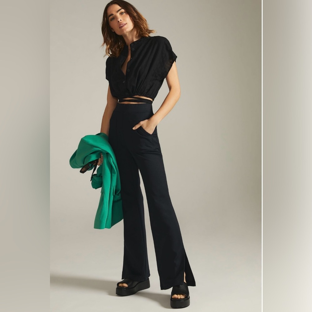 Anthropologie Maeve Knit Flare Pants .